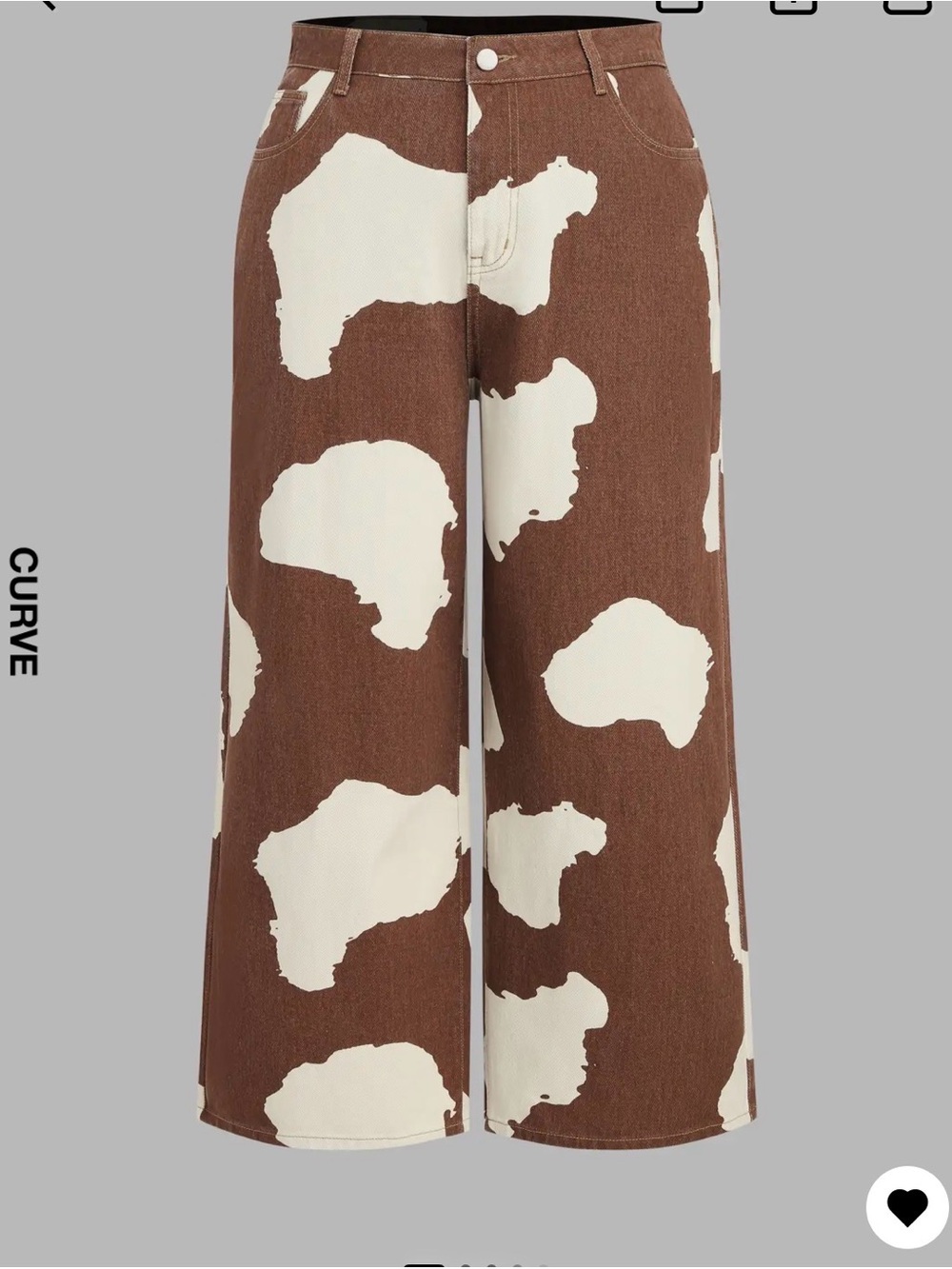 Cider Brown and Cream Wide-Leg Flare Jeans